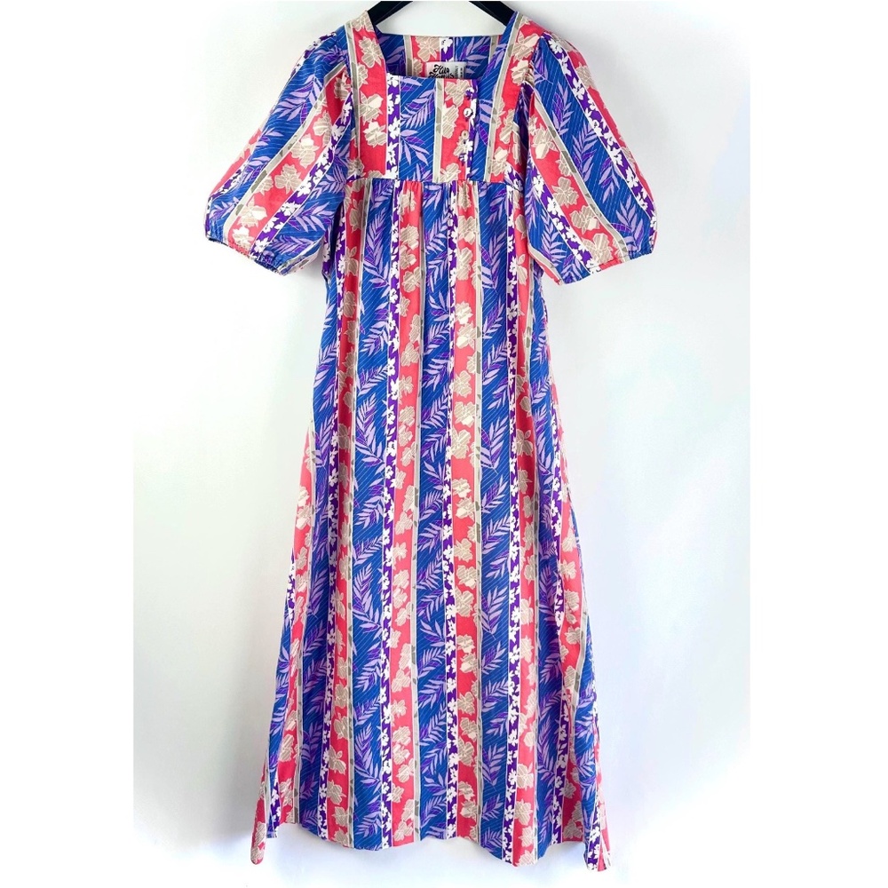 Vintage 60’s 70’s ‘Hilo Hattie’s Hawaii’ Kaftan Floor Length Maxi Dress - S/M